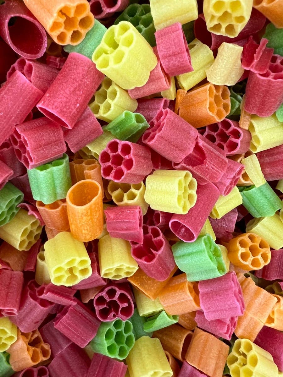 Licorice candy tubes
